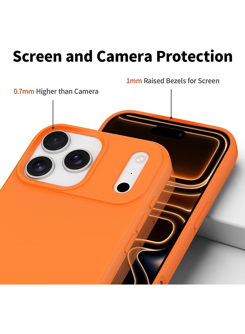 Case Up حافظة متوافقة مع آبل آيفون 17 برو ماكس، سيليكون سائل ناعم وعالي الجودة [بطانة ميكروفايبر مضادة للخدش] غلاف هاتف واقي مضاد للصدمات رفيع برتقالي - Image 3